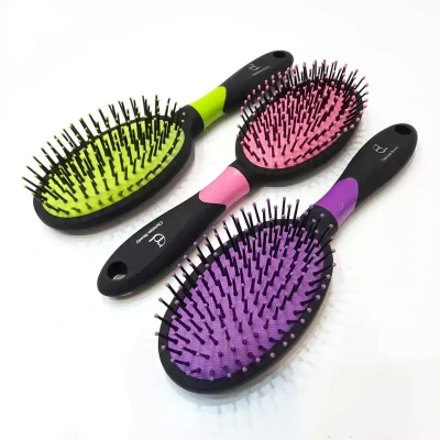 برس سوزن پلاستیکی بیضی رنگی سایز بزرگ