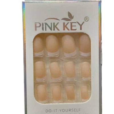 ناخن مصنوعی فرنچ دار ژله ایی 12 عددی بزرگسال