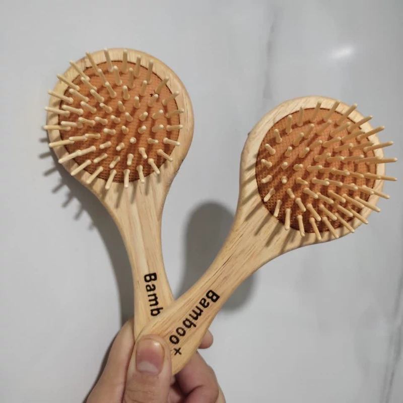 برس تمام چوب بامبو کیفی و کودک | Bamboo Wooden Hair Brush for Kids with Case - تصویر 2
