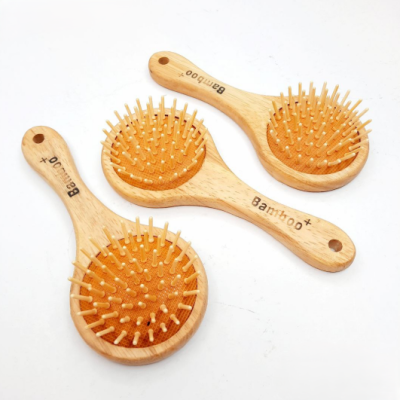 برس تمام چوب بامبو کیفی و کودک | Bamboo Wooden Hair Brush for Kids with Case