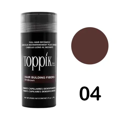 پودر پرپشت‌کننده مو تاپیک شماره 4 رنگ قهوه‌ای تیره 50 گرمی Toppik Hair Building Fibers Dark Brown No.4 – 50g