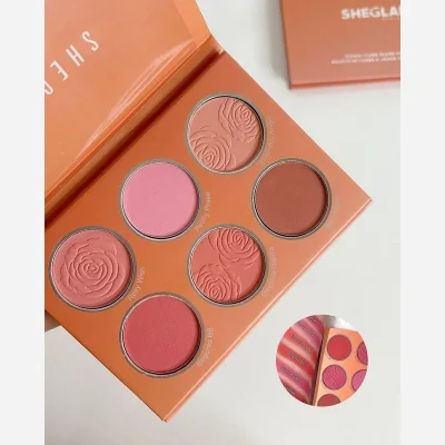 پالت رژگونه 6 رنگ شیگلم (SHEGLAM) مدل Floral Flush (تن رنگی گرم و هلویی) – وزن 12 گرم