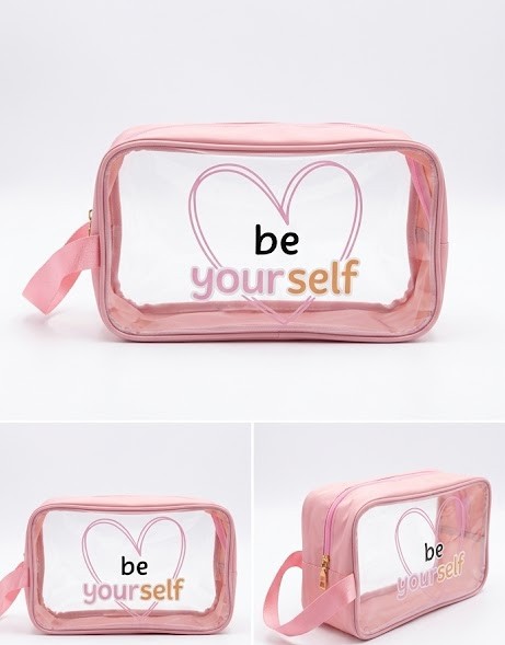 کیف لوازم آرایشی و واشبگ تک زیپ طرح Be Yourself (سایز متوسط ۲۸x۱۵x۸) - تصویر 2